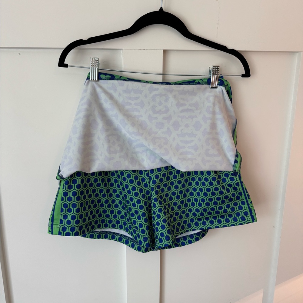 Gretchen Scott Designs Vibrant Green and Blue Mini Skirt - Picture 3 of 5